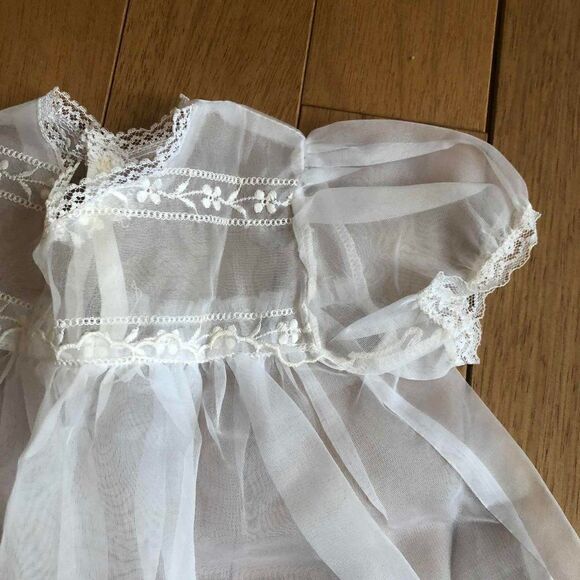 VTG Baby Christening Gown Dress Baptism 0-6 Set 2 - Picture 6 of 6